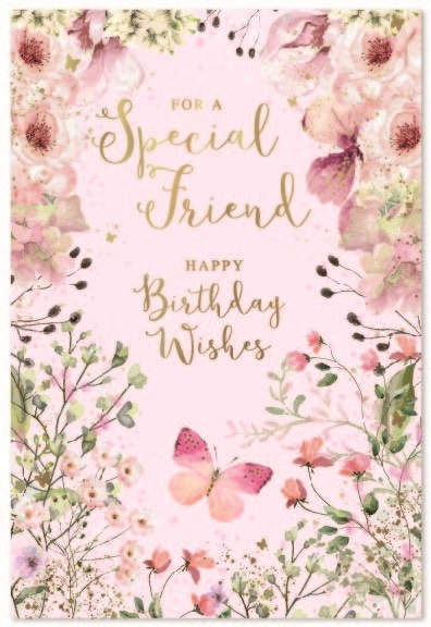 SPECIAL FRIEND CARDS,Female 6`s Floral Butterflies