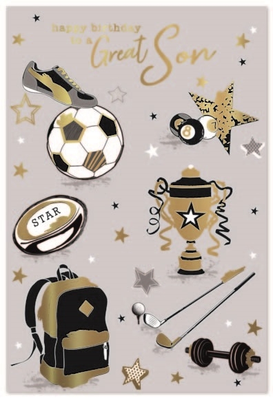 BIRTHDAY CARDS,Son 6`s Sports Equipment