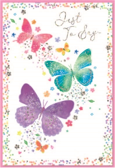 BLANK CARDS,Female 6`s Colourful Butterflies