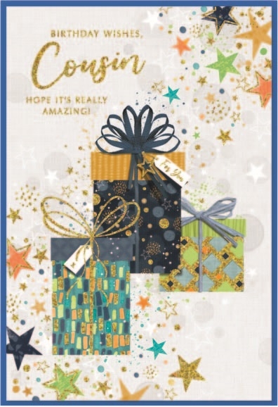 BIRTHDAY CARDS,Cousin 6`s Presents & Stars