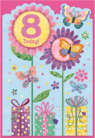 AGE 8 CARDS,Female 6`s Flowers & Presents
