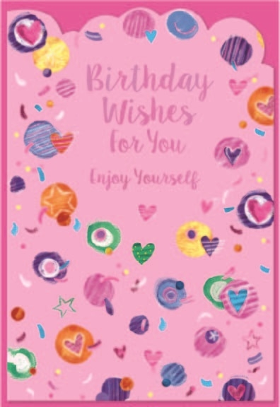 BIRTHDAY CARDS,Female 6`s Hearts & Spots