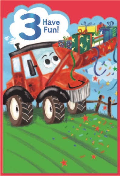 AGE 3 CARDS,Male 6`s Digger with Presents