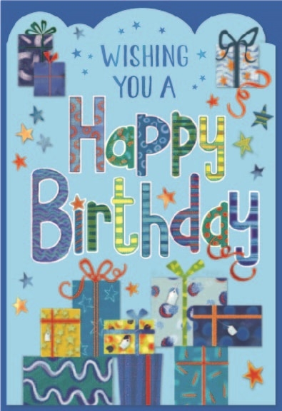 BIRTHDAY CARDS,Male 6`s Presents & Stars
