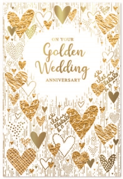ANNIVERSARY CARDS,Your Golden 6`s Gold Hearts