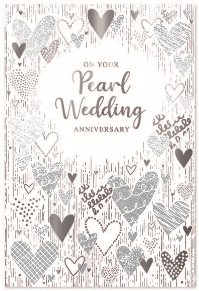 ANNIVERSARY CARDS,Your Pearl 6`s Ivory Hearts