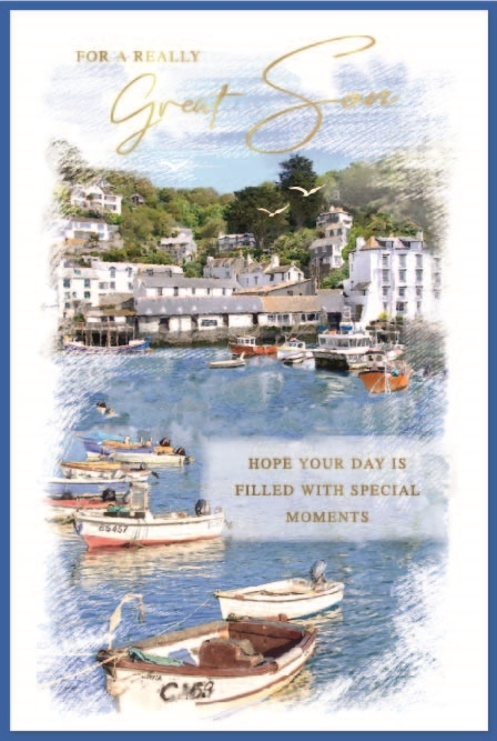 BIRTHDAY CARDS,Son 6`s Harbour Scene