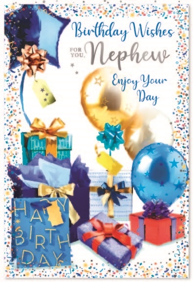 BIRTHDAY CARDS,Nephew 6`s Presents & Balloons
