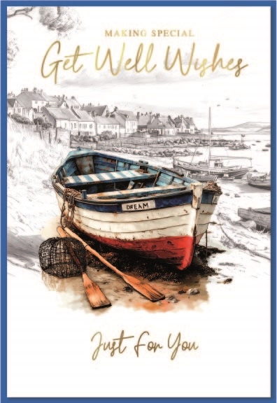 GET WELL CARDS,Male 6`s Rowing Fishing Boat
