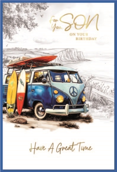 BIRTHDAY CARDS,Son 6`s Campervan