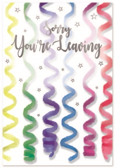 SORRY YOU`RE LEAVING CARDS,6`s Multi Coloured Streamers