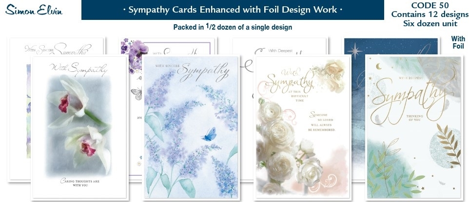 SYMPATHY CARDS,Assortment 72`s