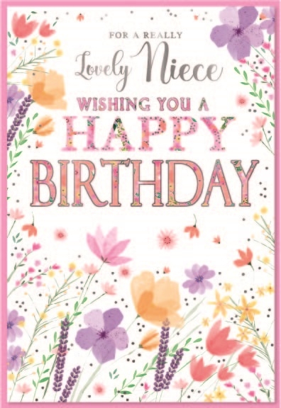 BIRTHDAY CARDS,Niece 6`s Wild Flowers
