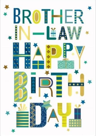 BIRTHDAY CARDS,Brother in Law 6`s Text Presents & Stars
