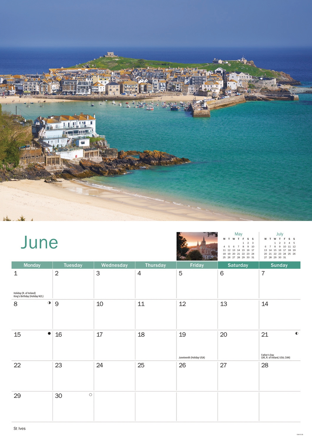 CALENDAR,A4,Cornwall [Packs Only]