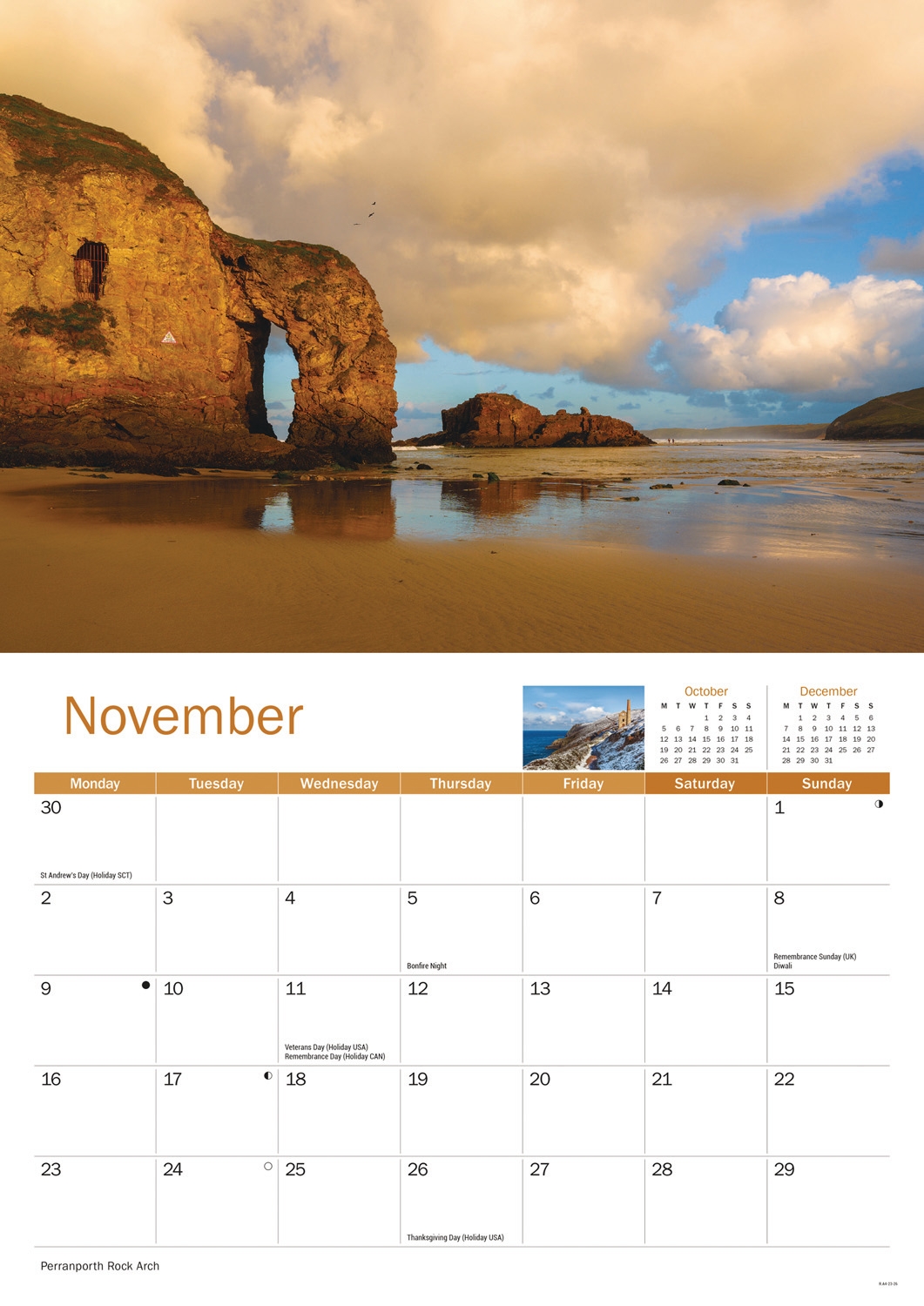 CALENDAR,A4,North Cornwall [Packs Only]