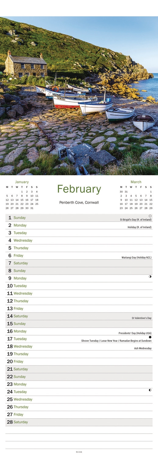 CALENDAR,Slim,West Country [Packs Only]