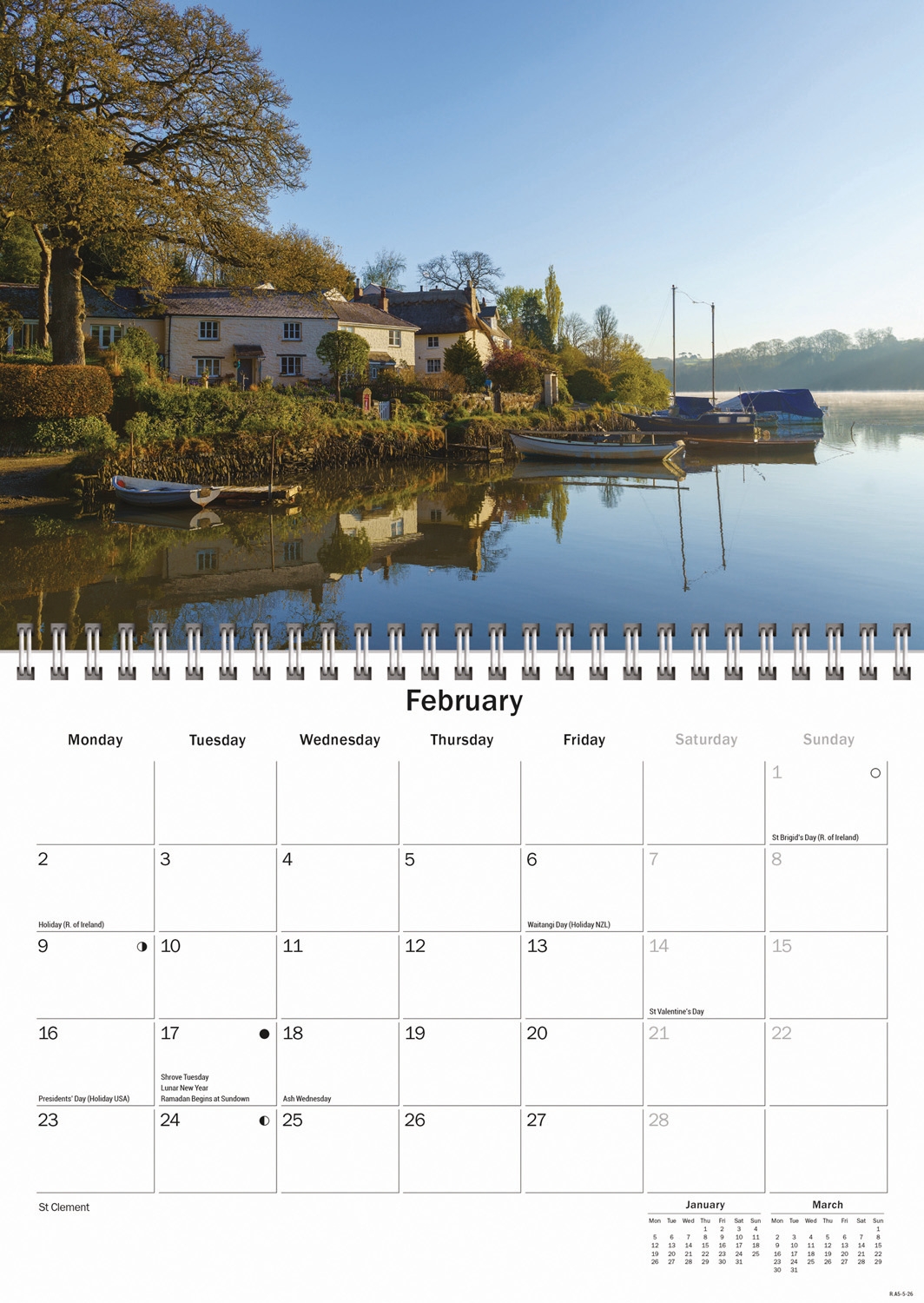 CALENDAR,A5,Cornwall [Packs Only]