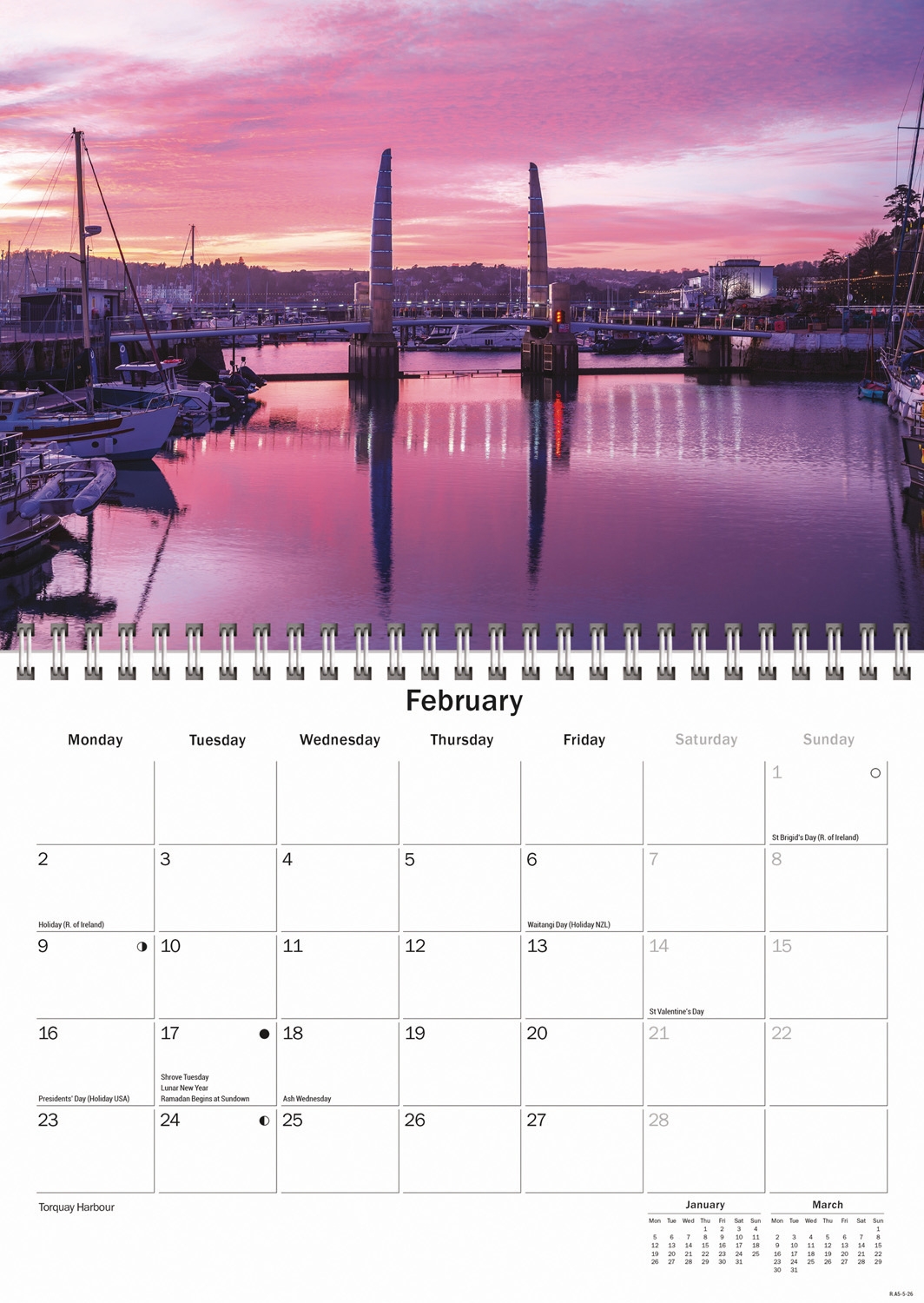 CALENDAR,A5,Devon [Packs Only]