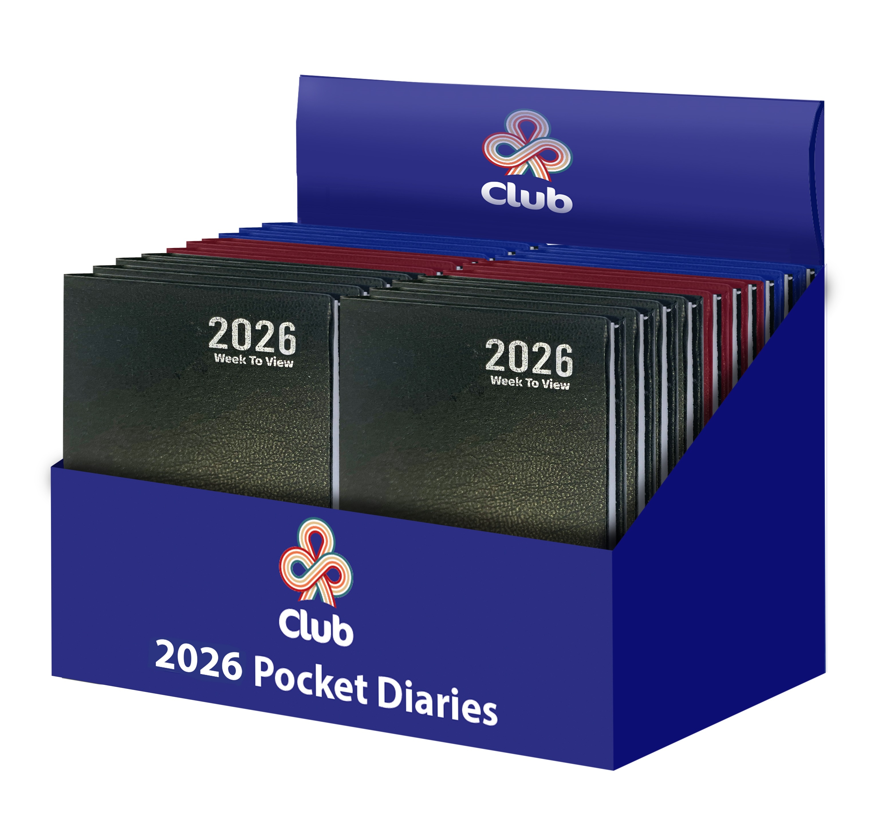 DIARY,Pocket,Week To View, Asst Cols. 2026 CDU [Packs Only]