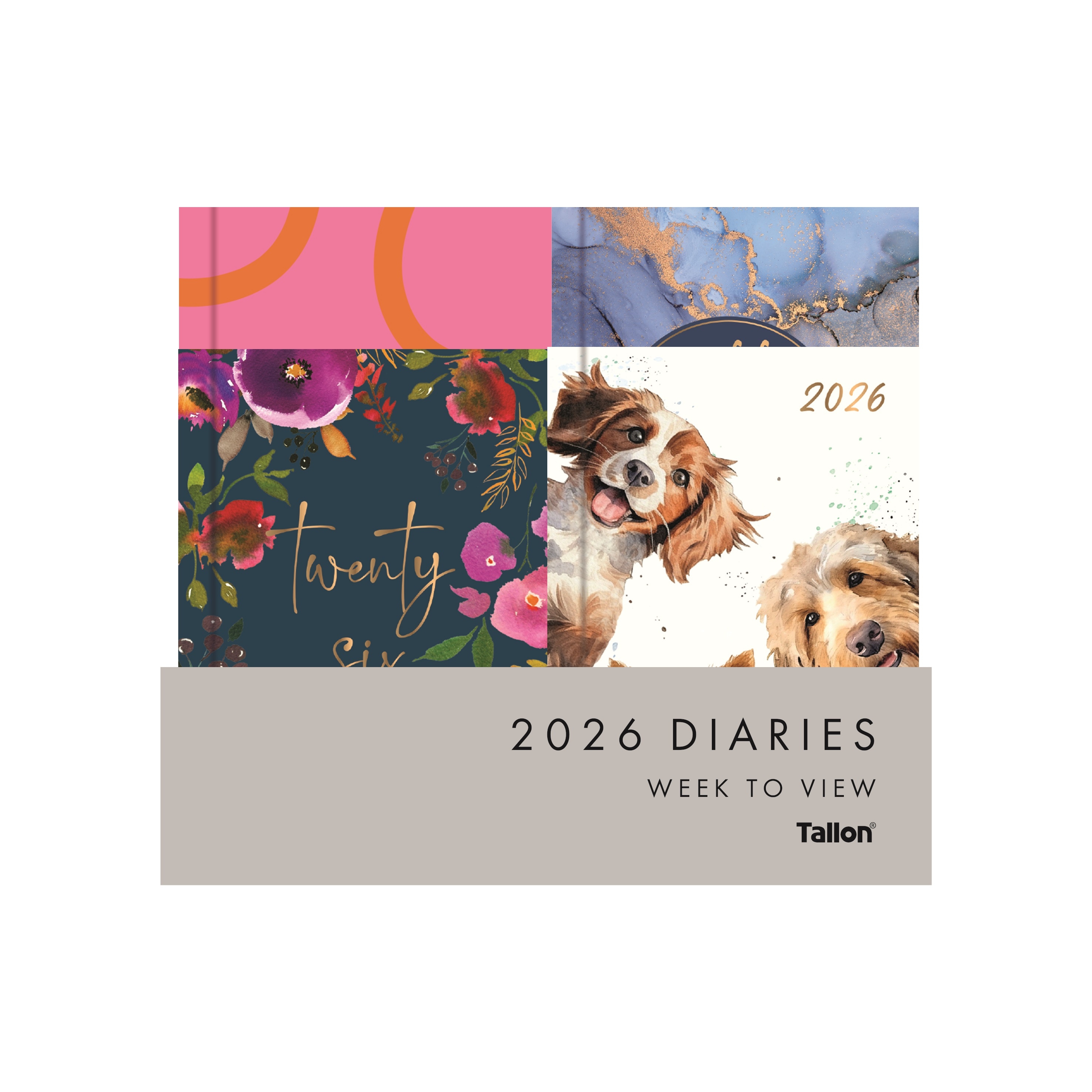 DIARY,Pocket,8 Asst. Designs Silver Foil Week to View 2026 [Packs Only]