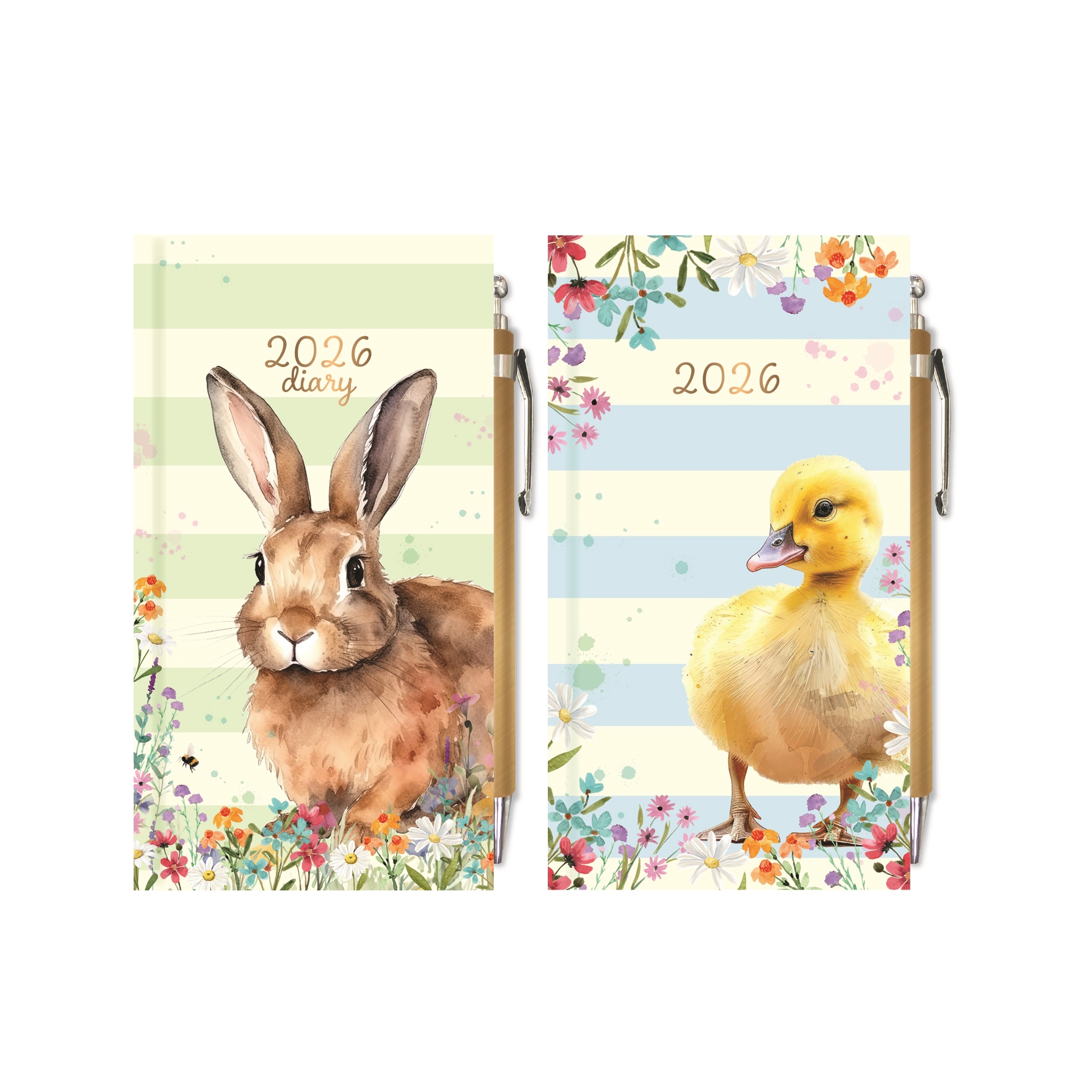 DIARY,Slim Animals with Pen,Slim 2 Asst. 2026 CDU [Packs Only]