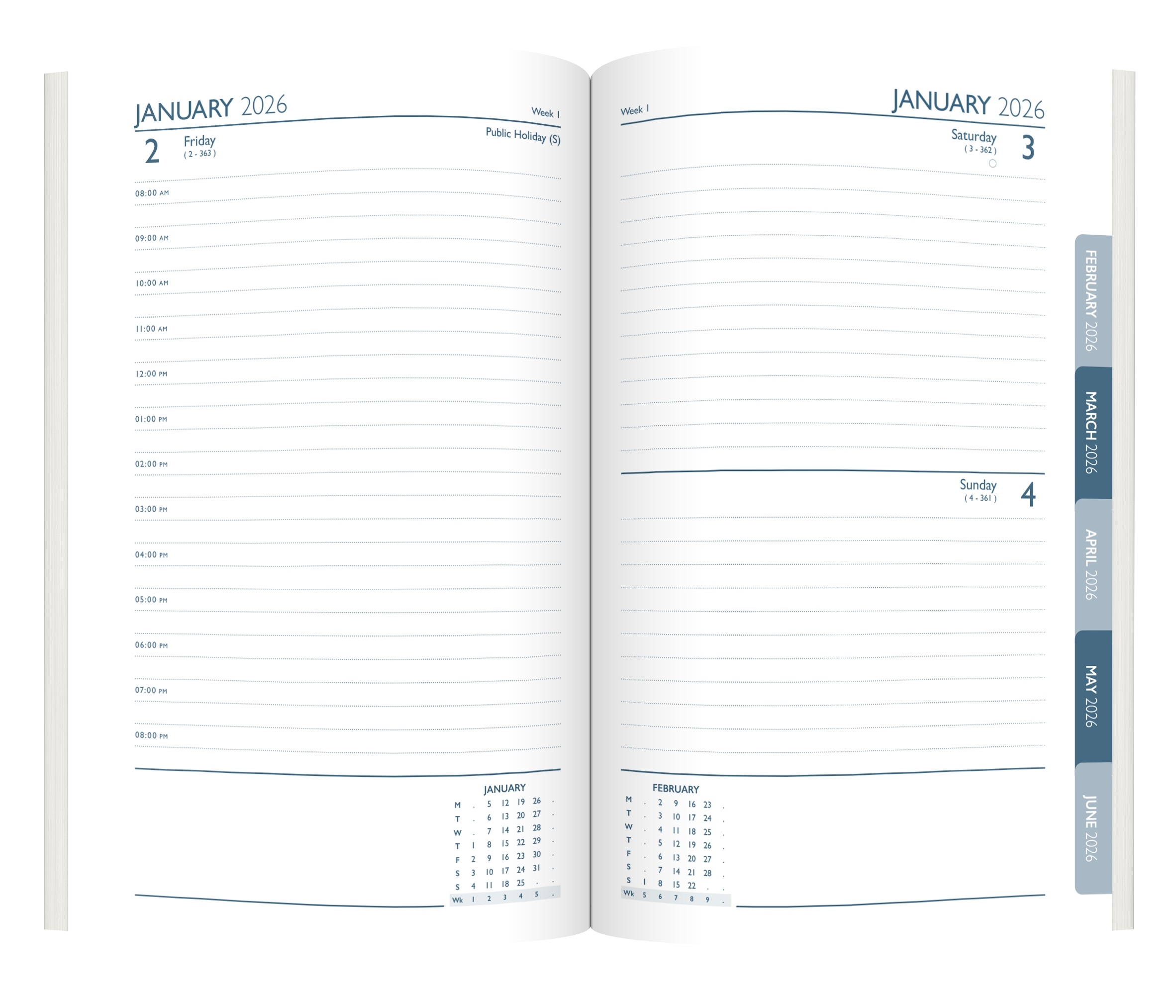 DIARY,A6 Organiser with Pen Day to Page 2026 [Splittable]