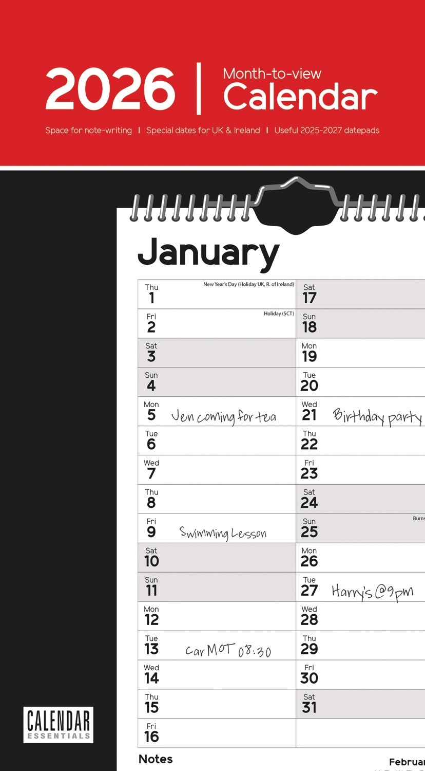 CALENDAR,Monthly Stubby Month to View [Packs Only]
