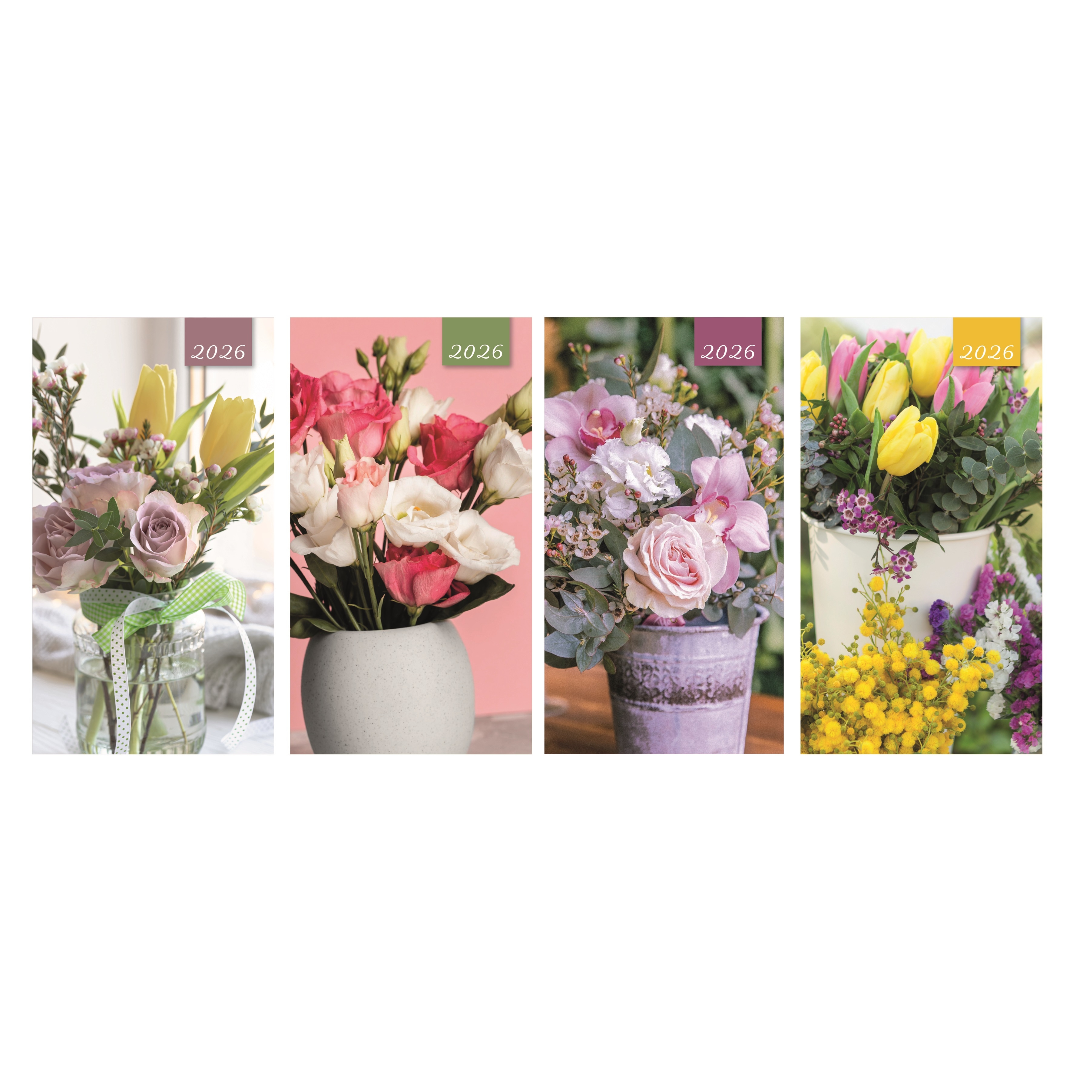 DIARY,Slim Floral,4 Asst. Two Weeks to View, CDU [Packs Only]