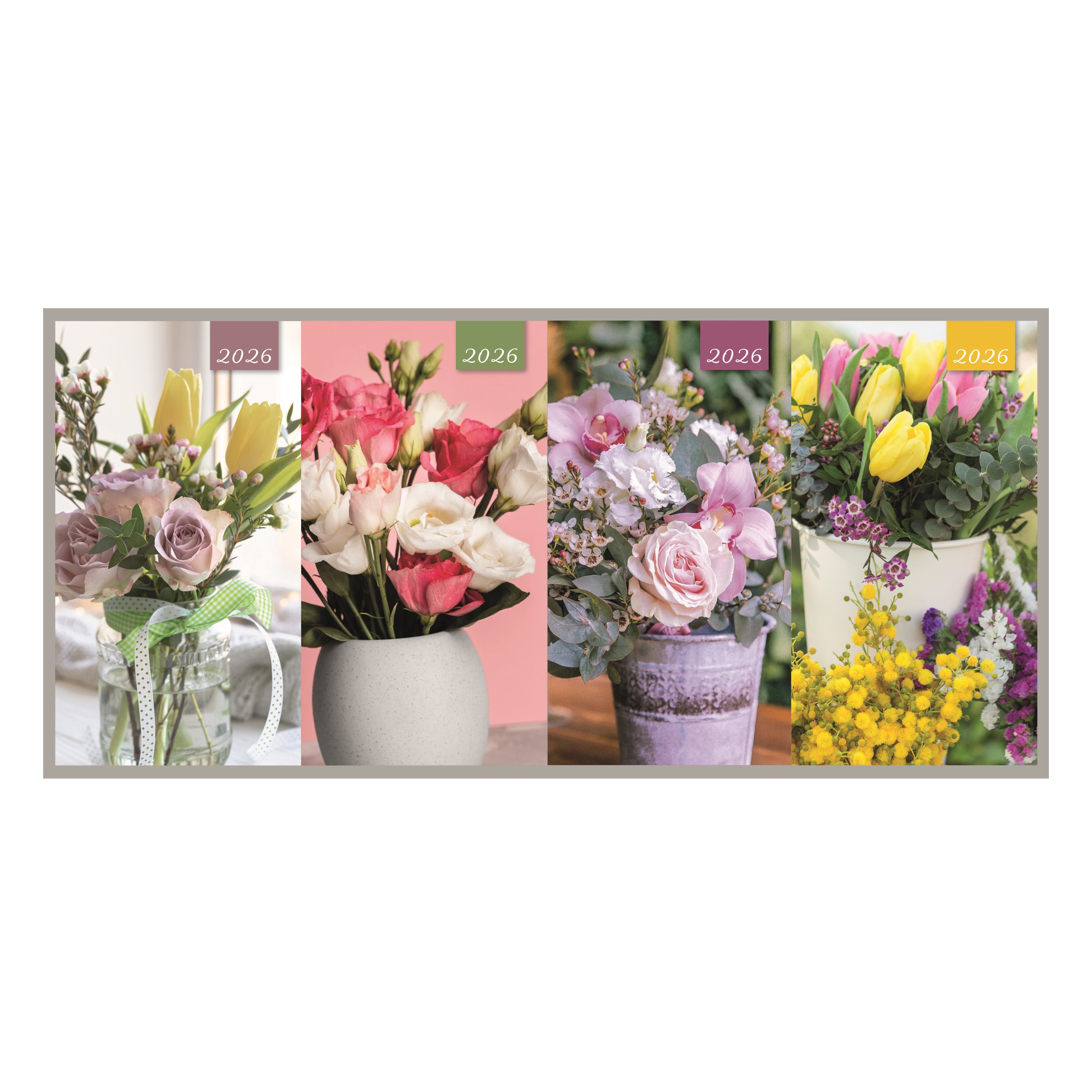 DIARY,Slim Floral,4 Asst. Two Weeks to View, CDU [Packs Only]