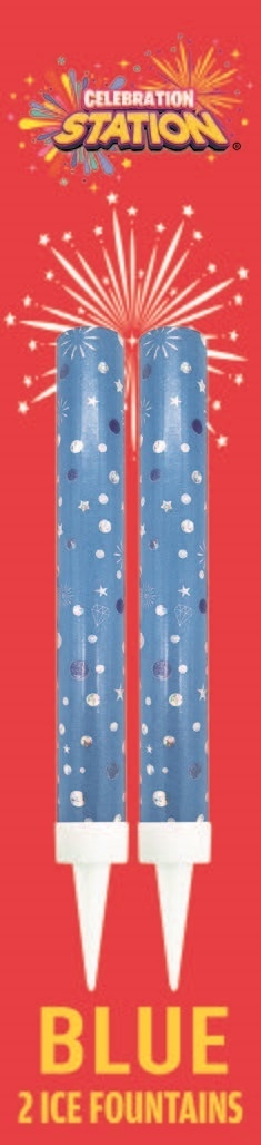 ICE FOUNTAINS,Blue Glitz 2`s Suitable for Indoor Use H/pk [Splittable]