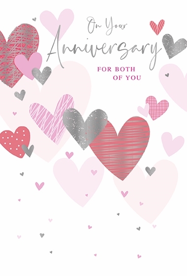 ANNIVERSARY CARDS,Your 6`s Floral Hearts