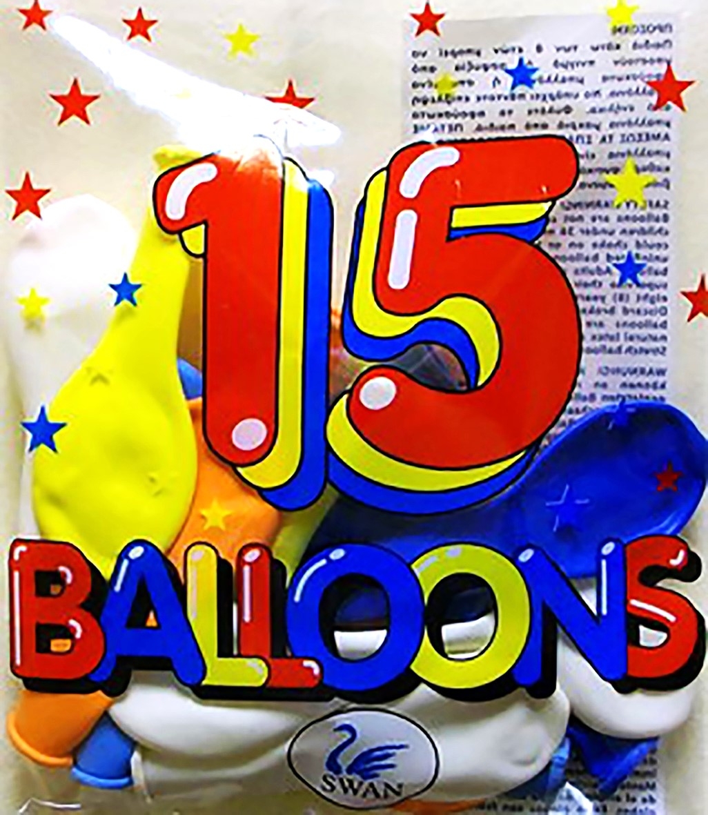 BALLOONS, Assorted Shapes 15`s H/pk [Packs Only]