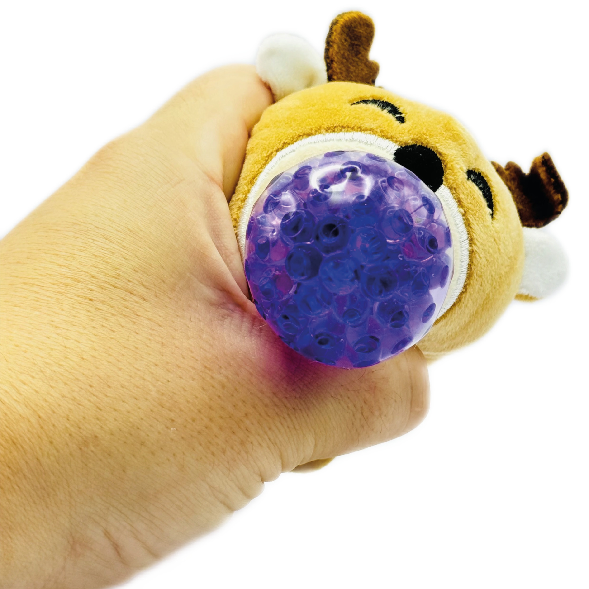 PLUSH CHRISTMAS SQUISHY BEAD BALLS, 3 Asst. CDU [Packs Only]