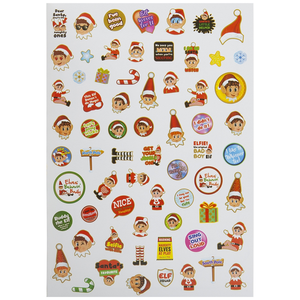 NAUGHTY ELVES,Colouring Book with Stickers [Packs Only]