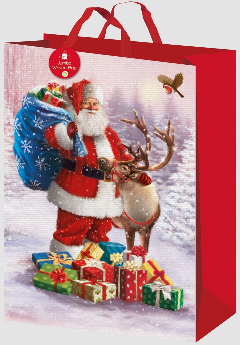 GIFT BAG,Woven Santa & Friends (Jumbo) [Packs Only]