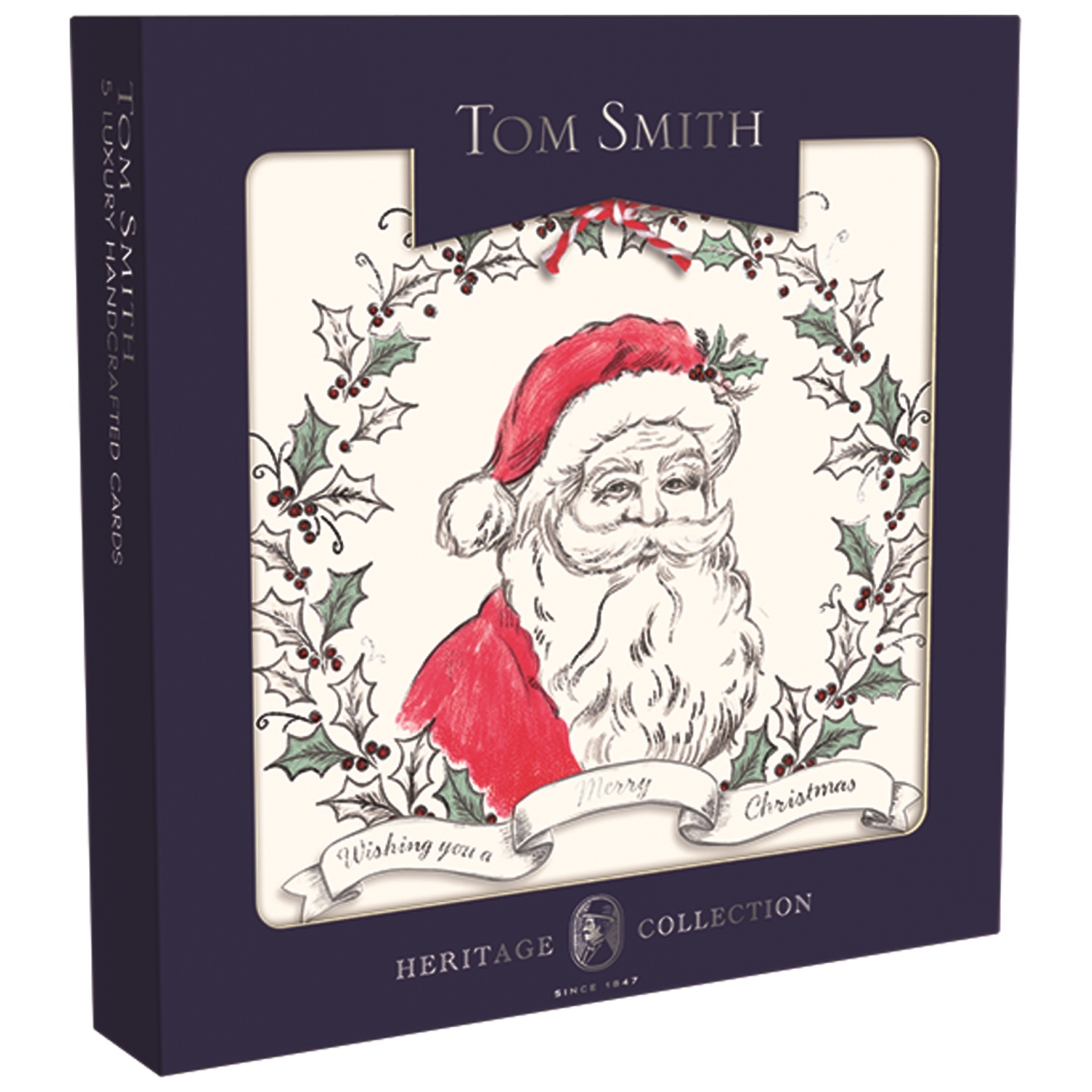 BOXED CARDS,Handmade Classic Santa 5`s [Packs Only]