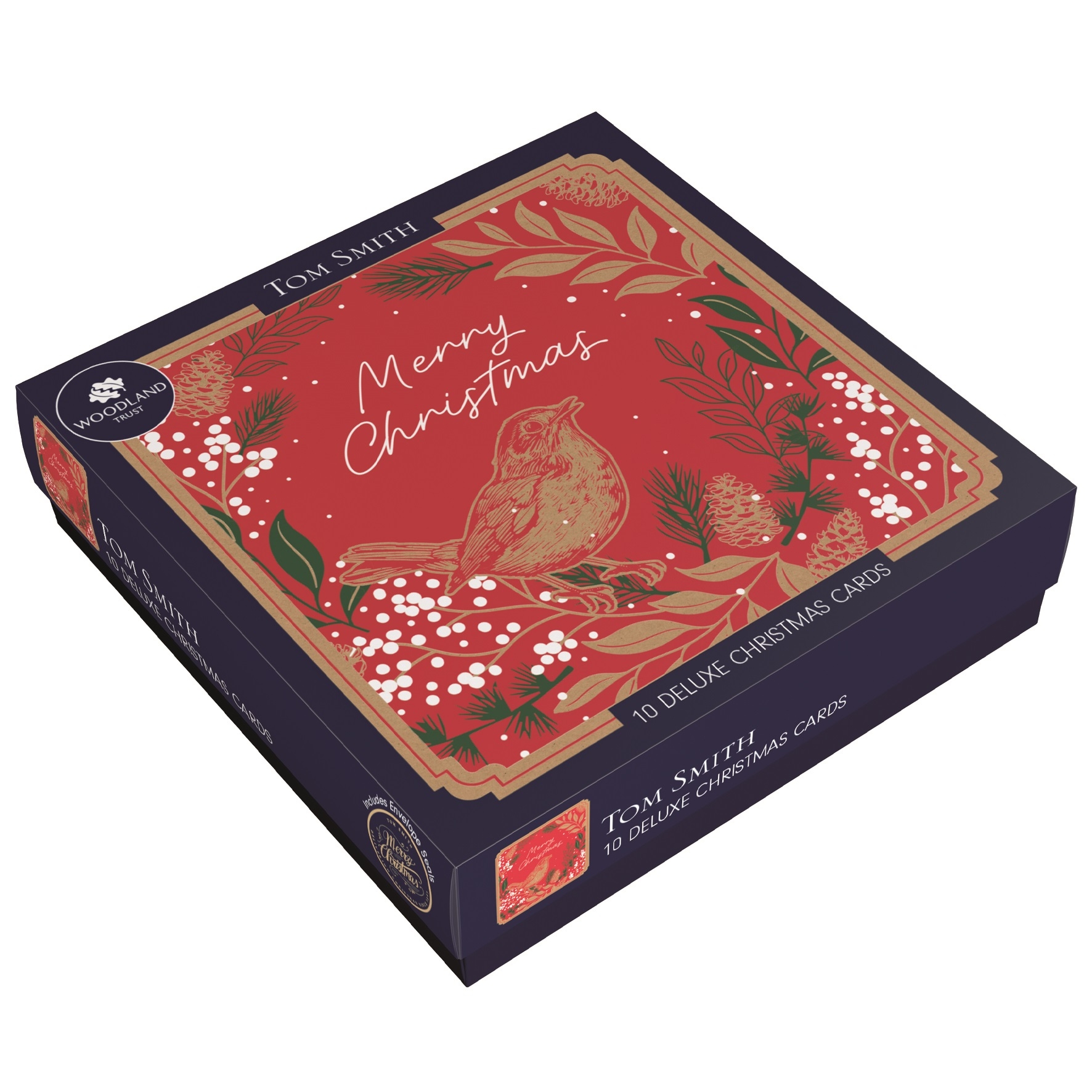 BOXED CARDS,Red Robin Deluxe With Insert 10`s [Splittable]