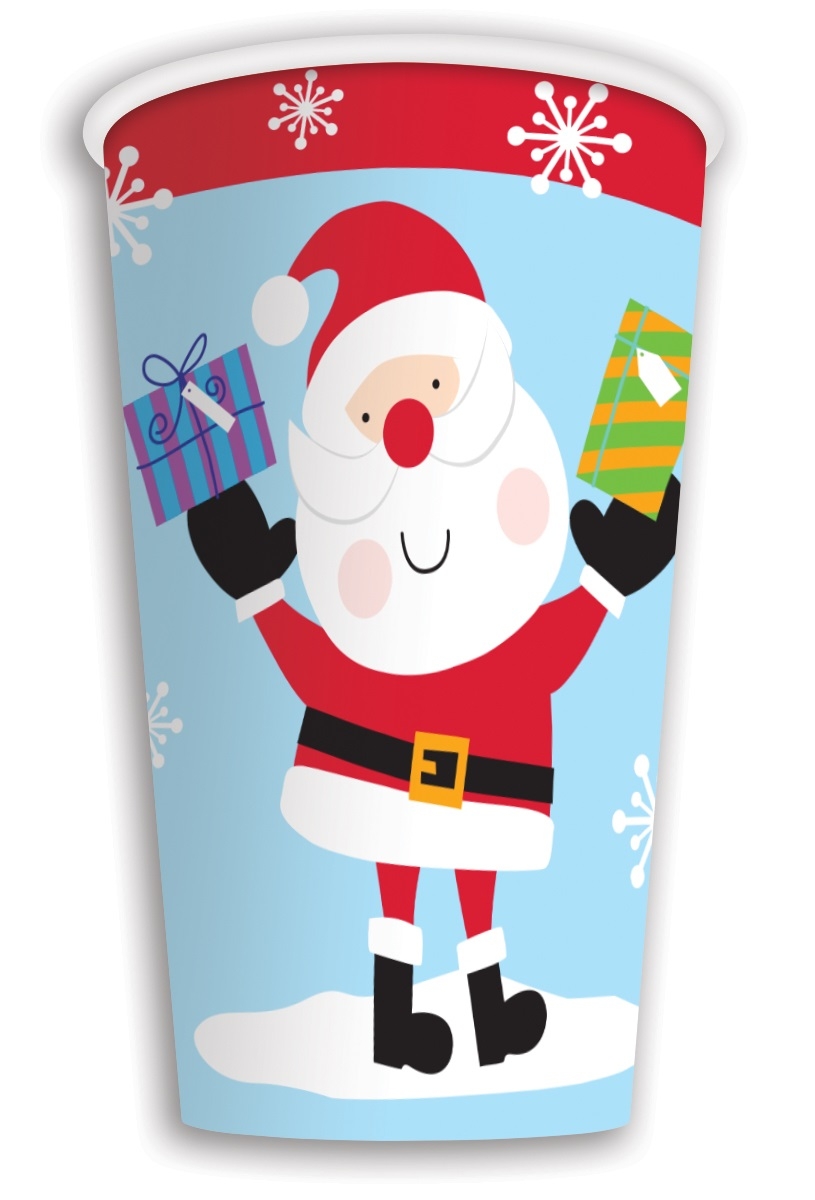 XMAS PAPER CUPS, Kids Characters 8oz 6`s CDU [Splittable]