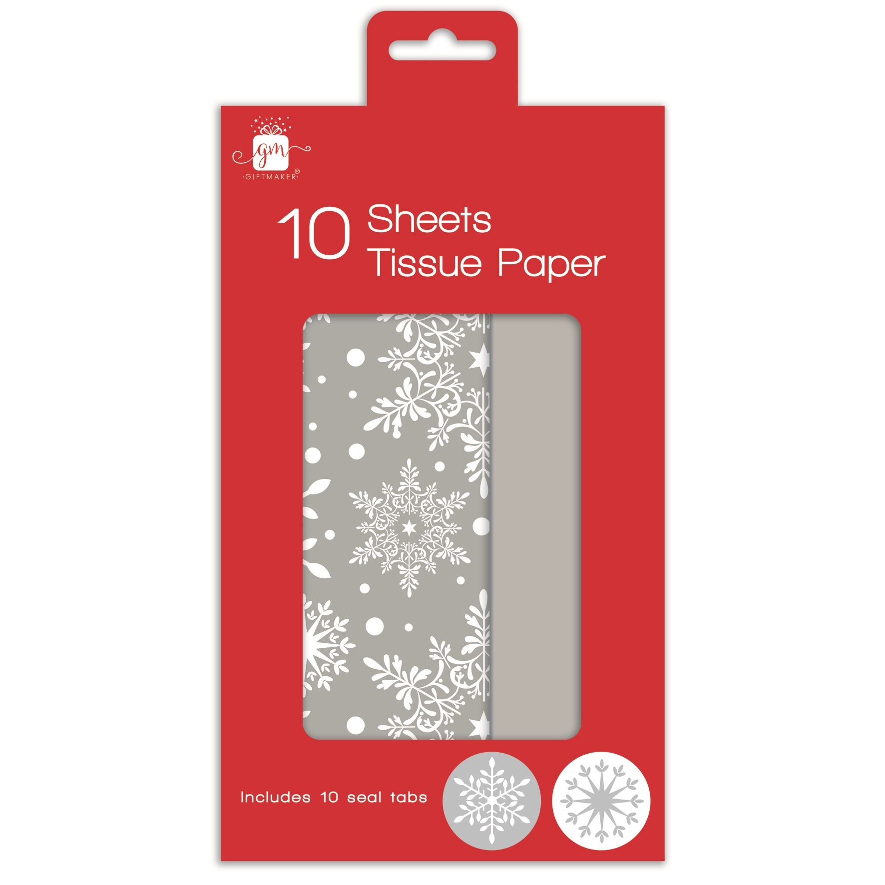 TISSUE PAPER,Snowflakes & Silver 10`s Assorted H/pk [Splittable]