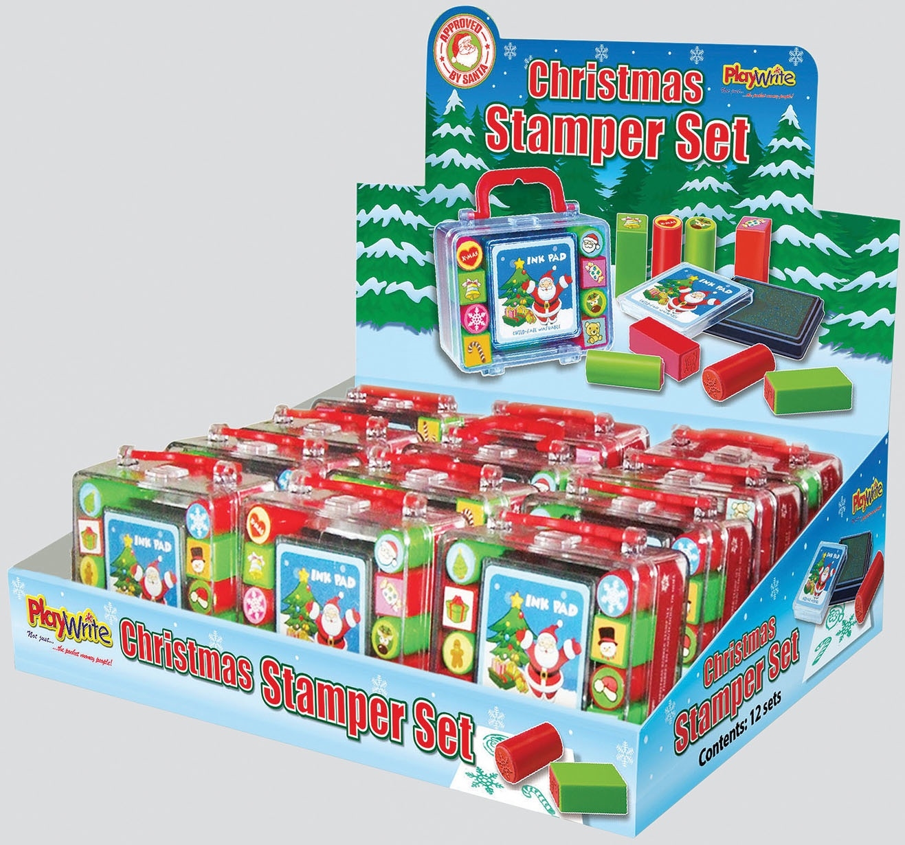 XMAS INK PAD STAMPER SET CDU [Splittable]