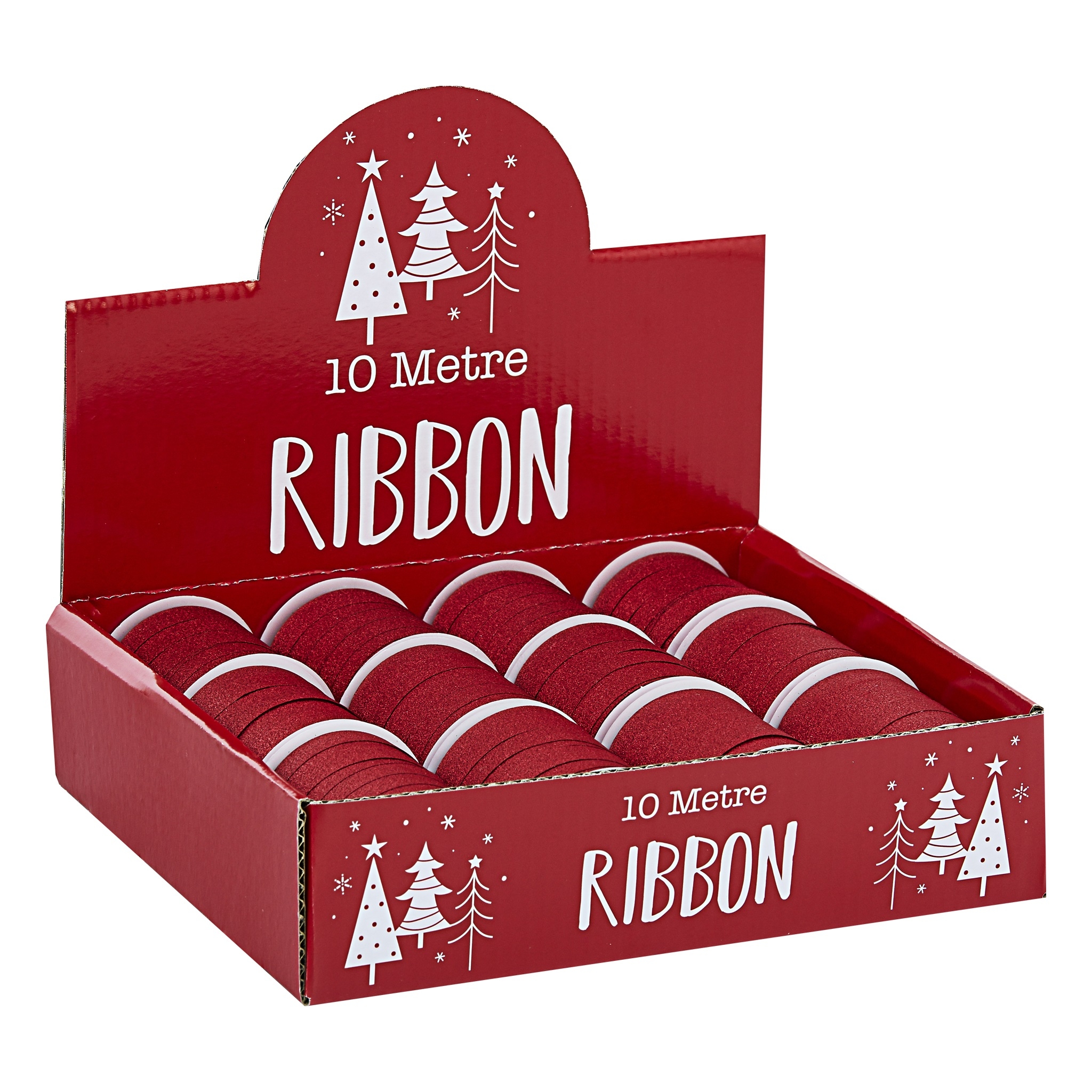 RIBBON COP,Red Glitter 10mm x 10M [Packs Only]