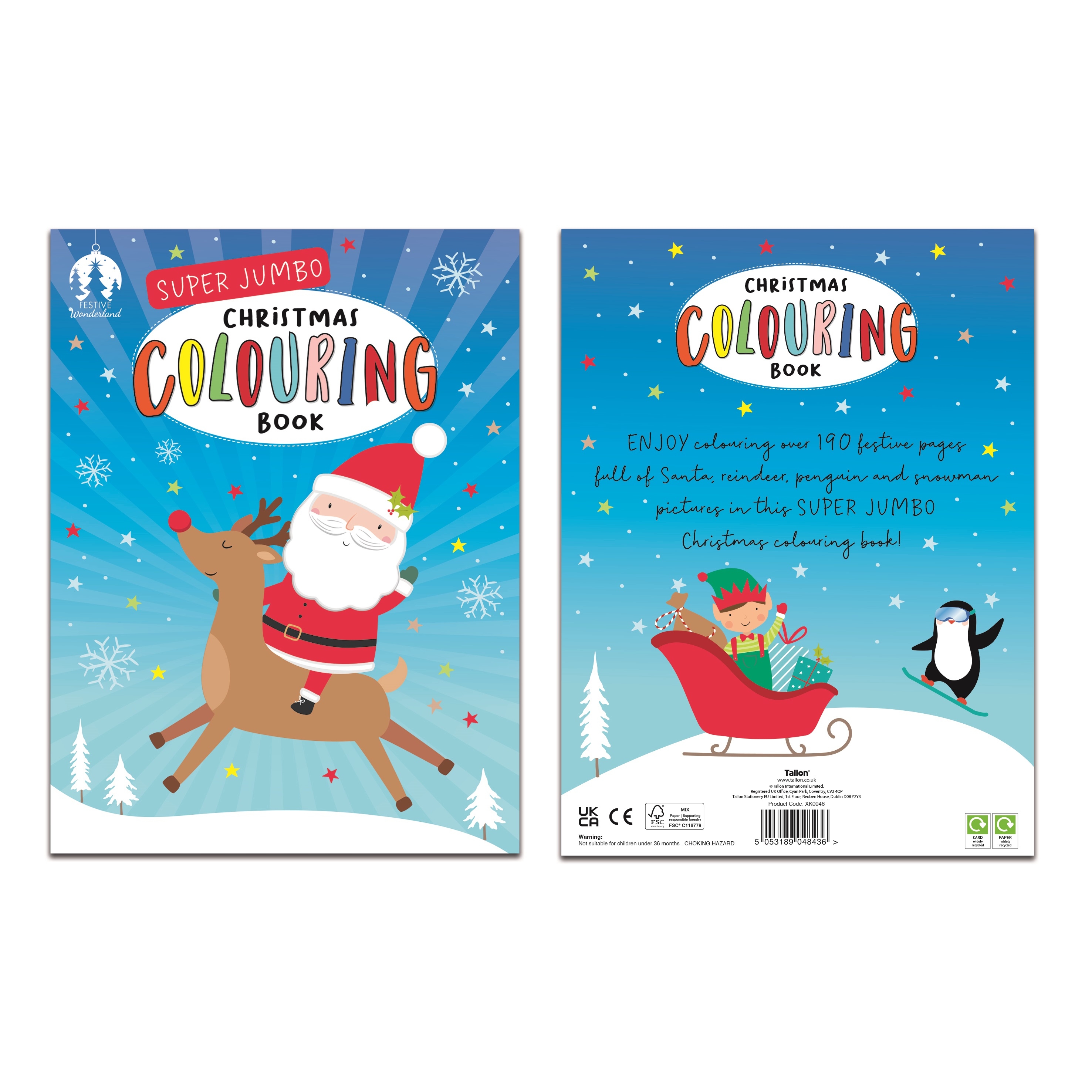 XMAS COLOURING BOOK,Super Jumbo A4 190 page [Packs Only]