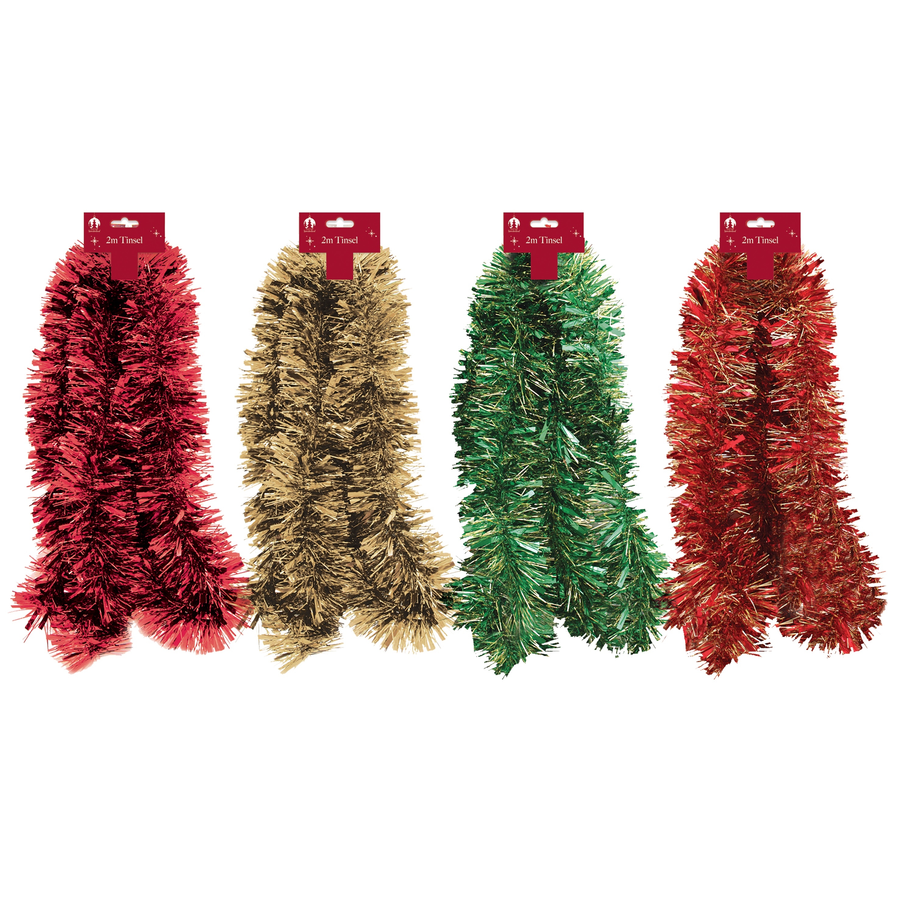 TINSEL,Traditional Assorted 100mm x 2m H/pk [Packs Only]