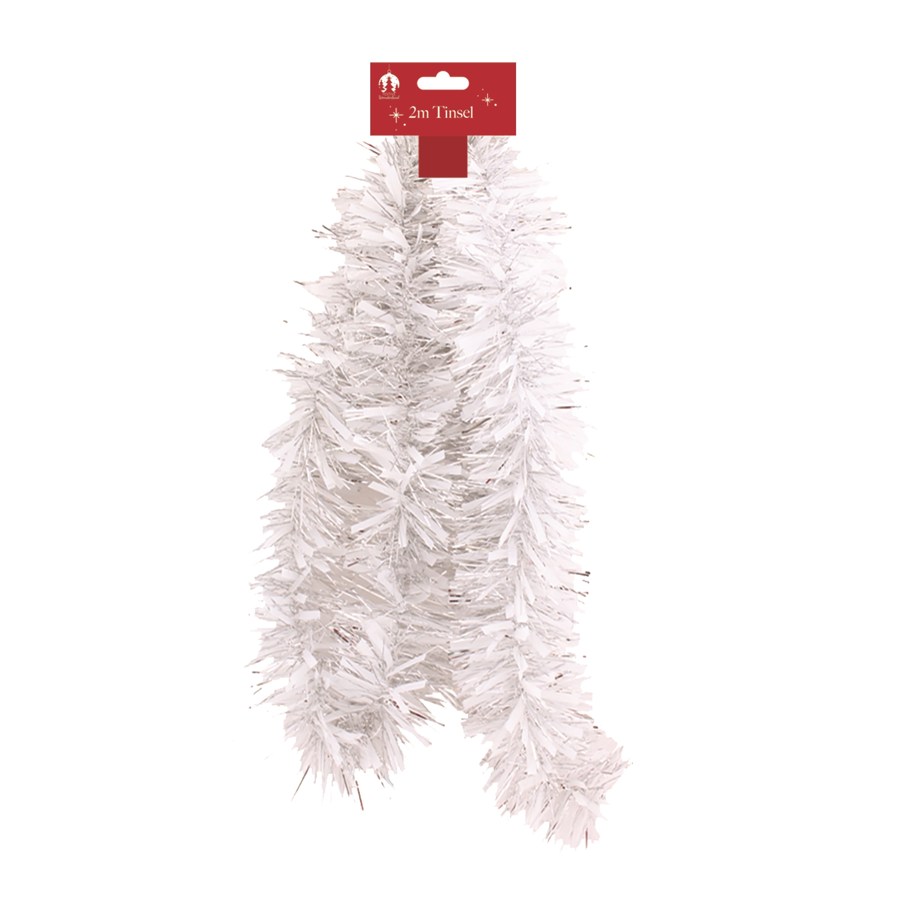 TINSEL,White Chunky 6ply 100mm x 2m [Packs Only]