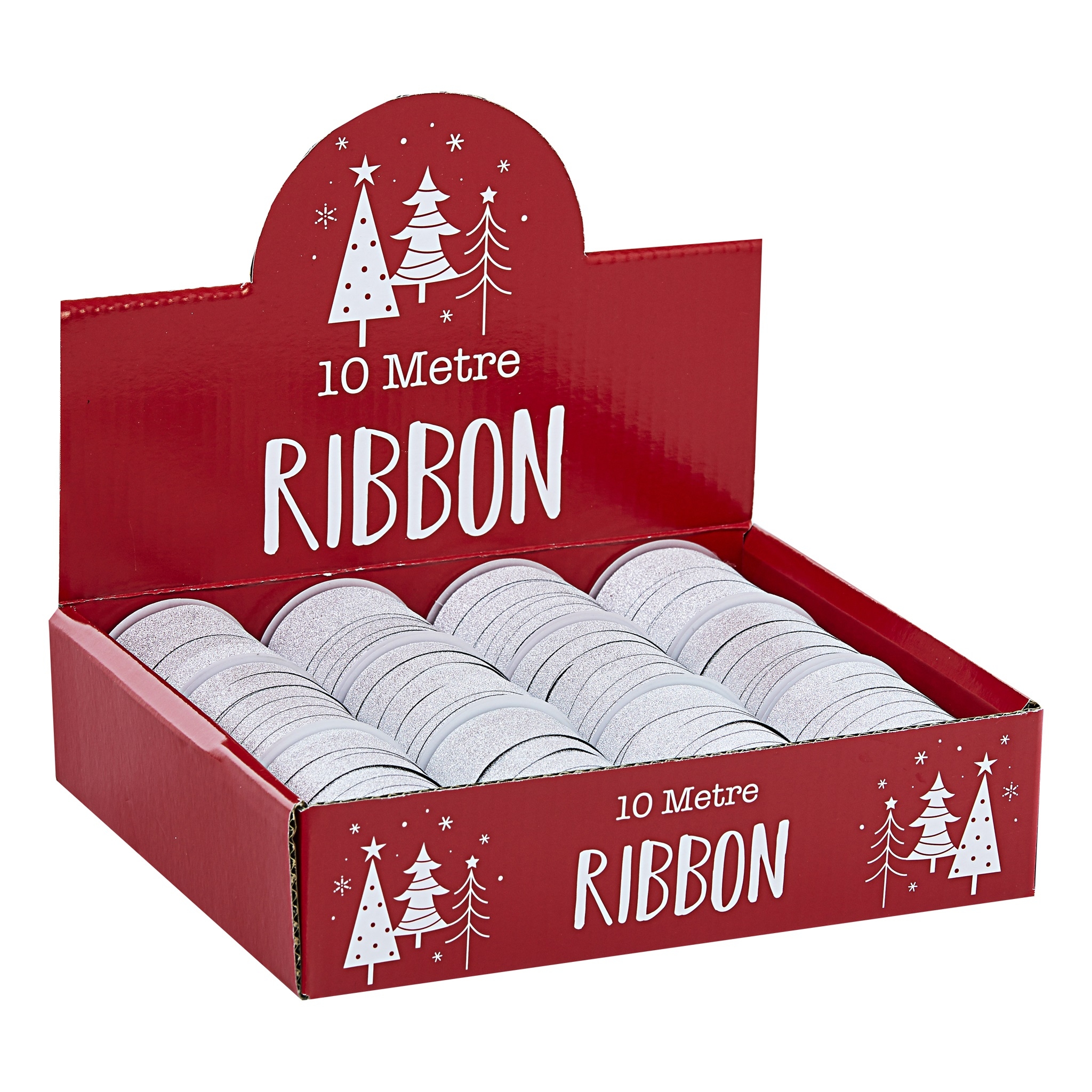 RIBBON COP,Silver Glitter 10mm x 10M [Packs Only]