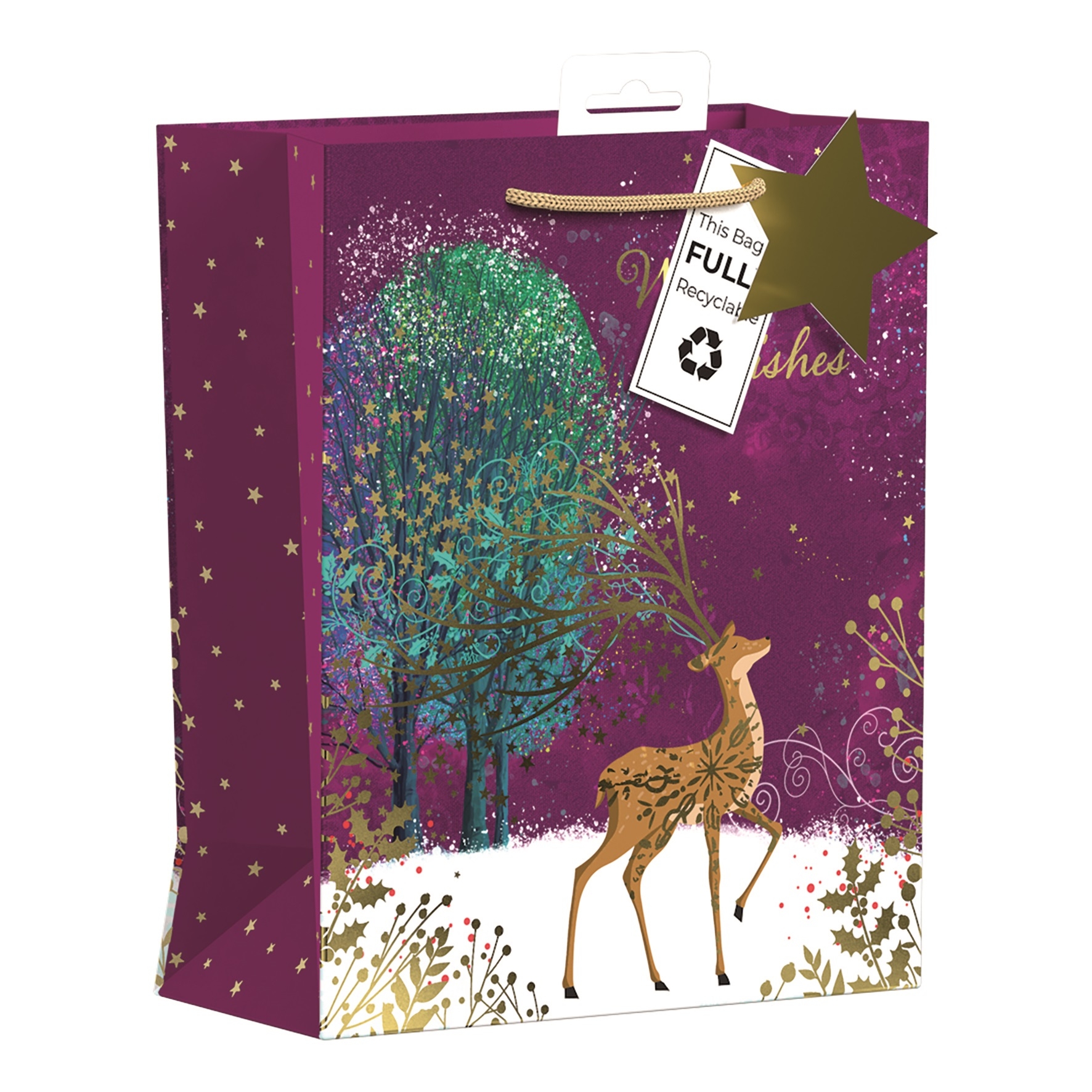 GIFT BAG,Whimsical Reindeer (Medium) [Packs Only]