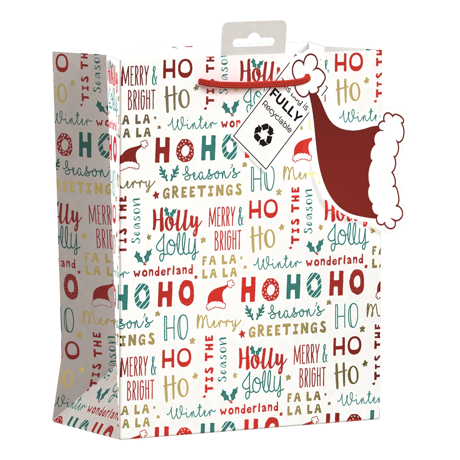 GIFT BAG,Merry Christmas Text (Meduim) [Packs Only]