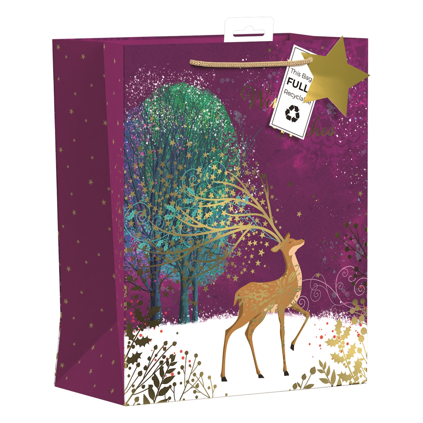 GIFT BAG,Whimsical Reindeer (Large) [Packs Only]