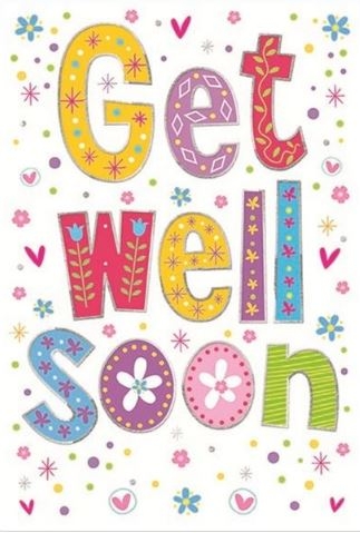 GET WELL CARDS,6`s Floral Text